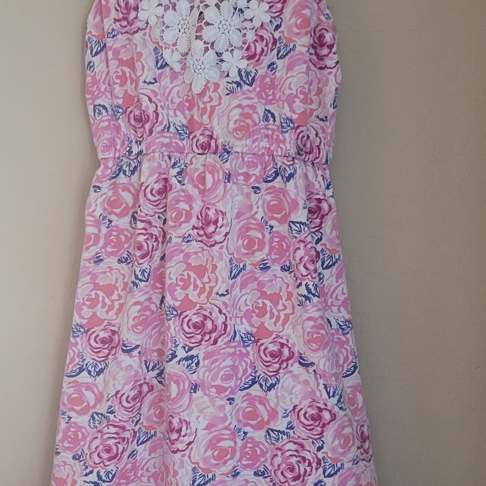 Juicy Couture Pink Floral Kids Dress Size M (7- 8)